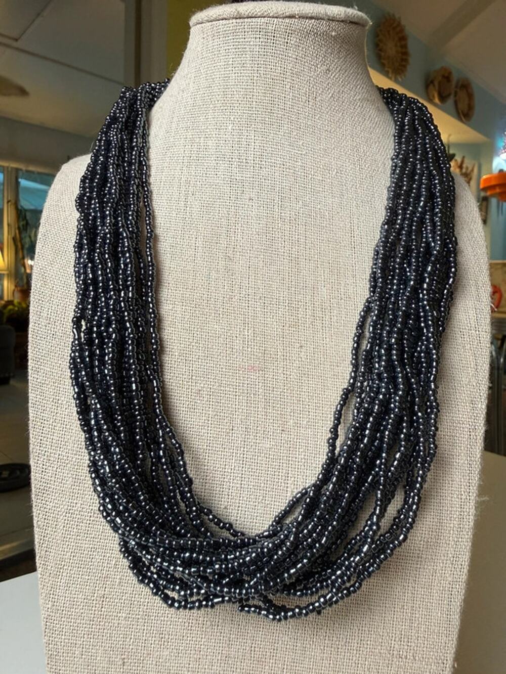Multi strand beaded handmade necklace 18-19”